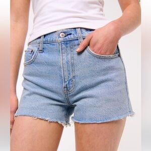 Abercrombie High Rise Mom Short Blue Denim